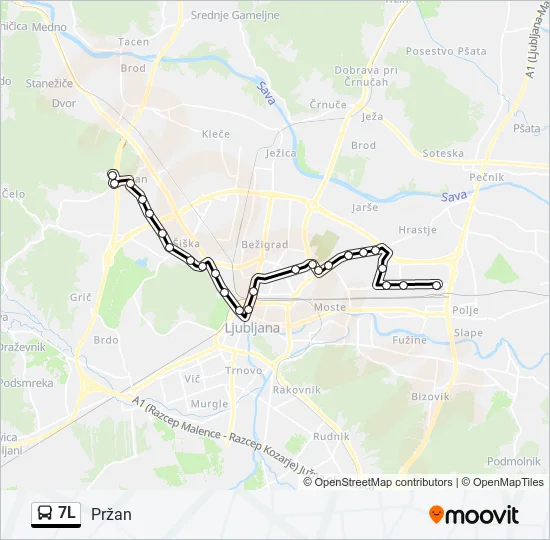 7L Bus Line Map