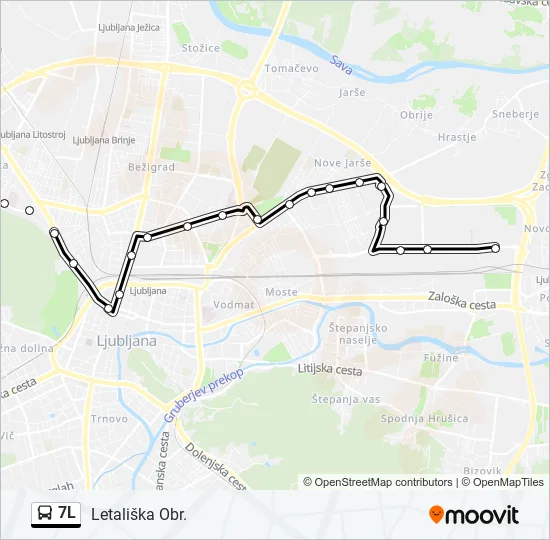 7L Bus Line Map