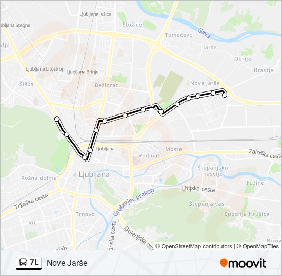 7L bus Line Map