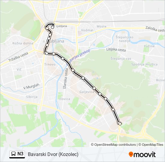 N3 bus Line Map