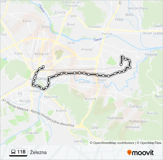 11B Bus Line Map