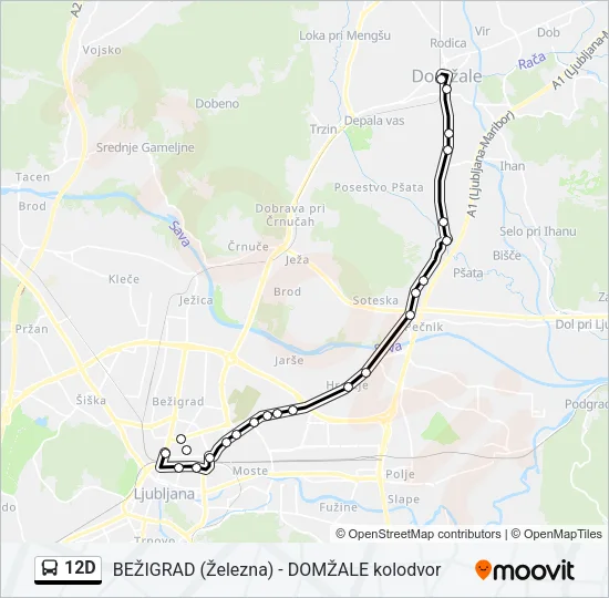 12D Bus Line Map