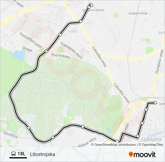 18L Bus Line Map