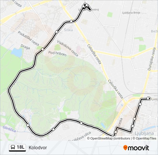 18L bus Line Map