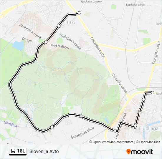 18L Bus Line Map
