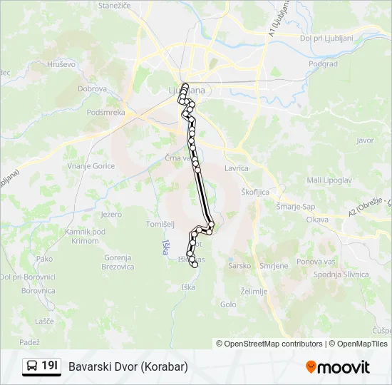 19I Bus Line Map