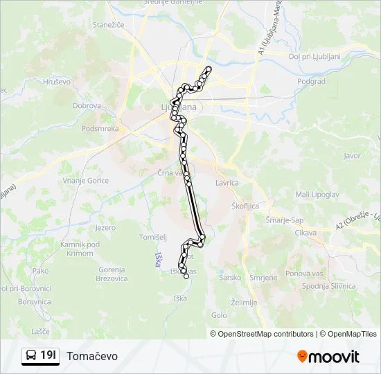 19I Bus Line Map