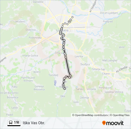 19I Bus Line Map