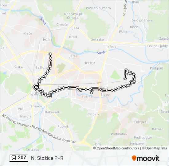 20Z Bus Line Map