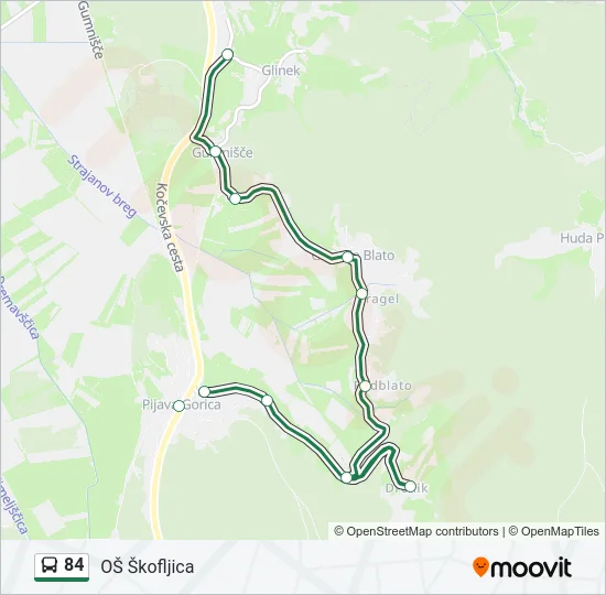 84 Bus Line Map
