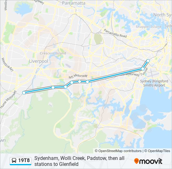 19T8 bus Line Map