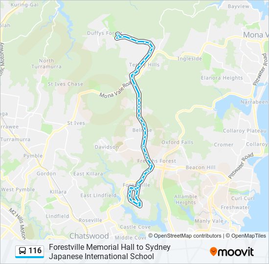 116 Route Schedules Stops Maps Sydney Japanese School Updated 