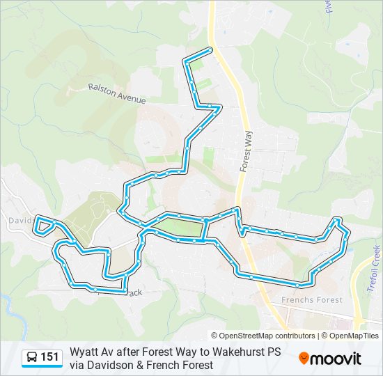 151 bus Line Map