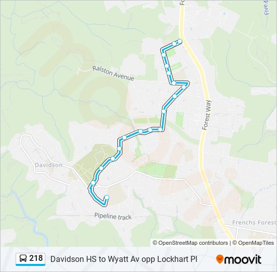 218 bus Line Map