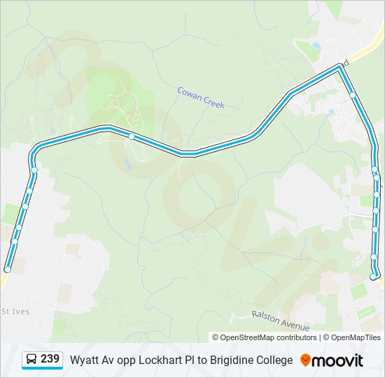 239 Route: Schedules, Stops & Maps - Brigidine College, Mona Vale Rd ...