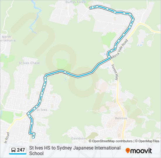 247 bus Line Map