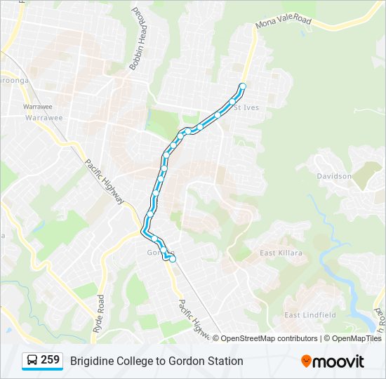 259 Route: Schedules, Stops & Maps - Gordon Station (Stand C) (Updated)