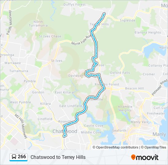 266 bus Line Map