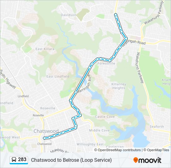 283 Route Schedules, Stops & Maps Chatswood Station, Stand C (Updated)