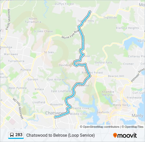 283 Route Schedules, Stops & Maps Terrey Hills (Updated)