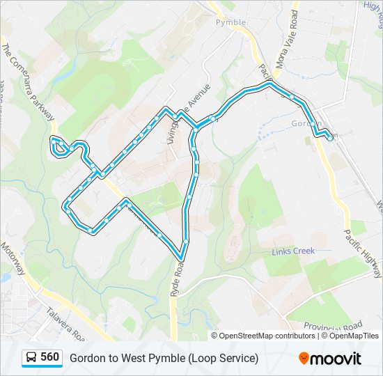 560 Route: Schedules, Stops &amp; Maps - Pymble - Ryde Rd (Updated)
