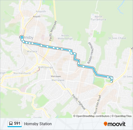 591 bus Line Map