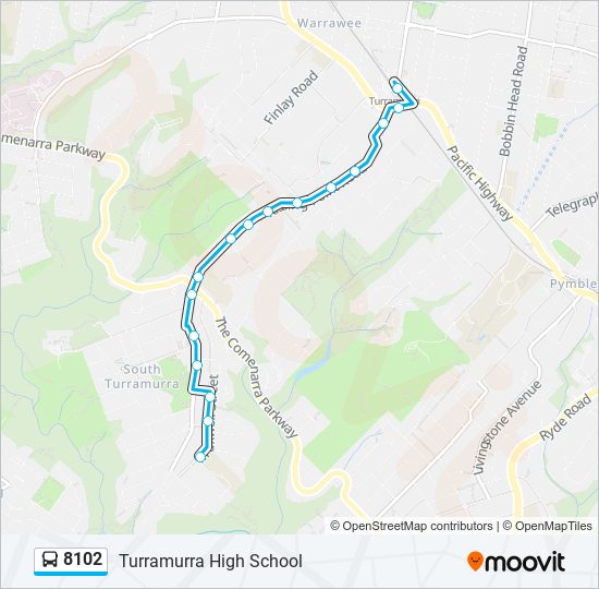 Mapa de 8102 de autobús