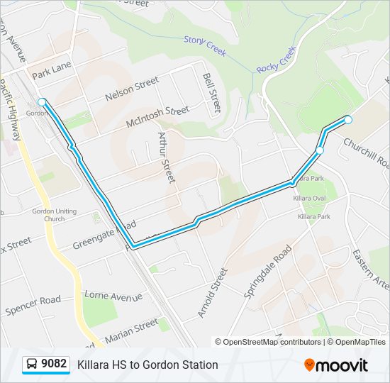 9082 bus Line Map