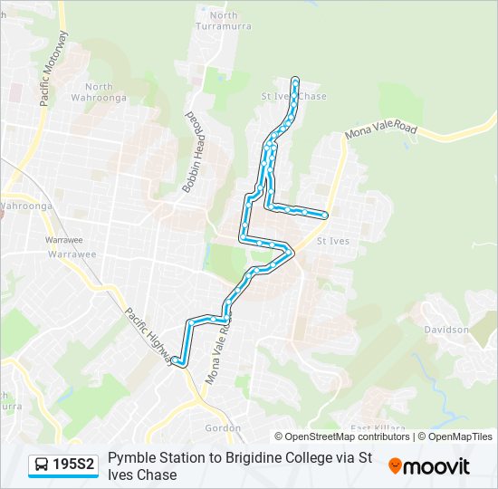 195S2 bus Line Map