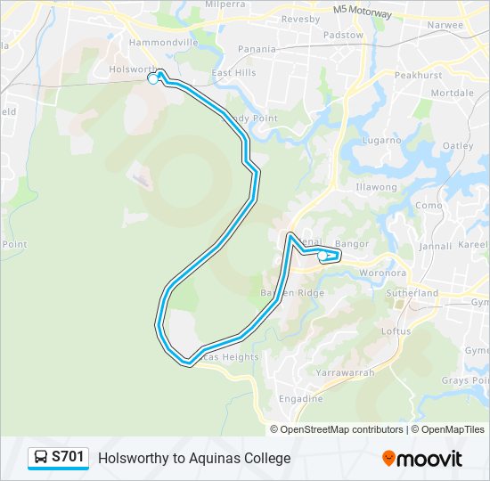 Mapa de S701 de autobús