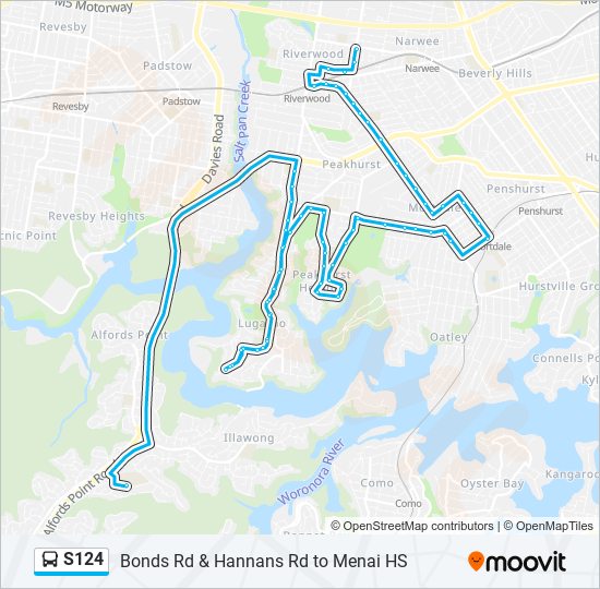 S124 bus Line Map