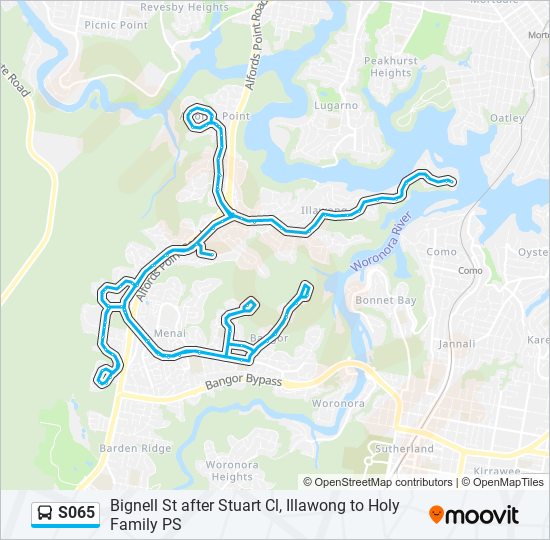 Mapa de S065 de autobús