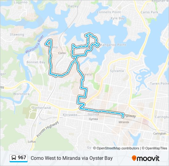 967 bus Line Map