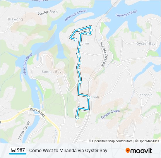 967 bus Line Map