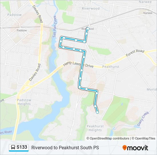 Mapa de S133 de autobús