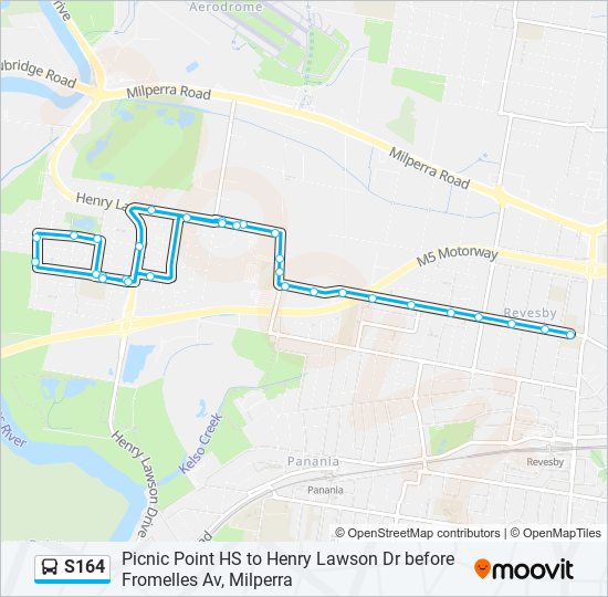 S164 bus Line Map