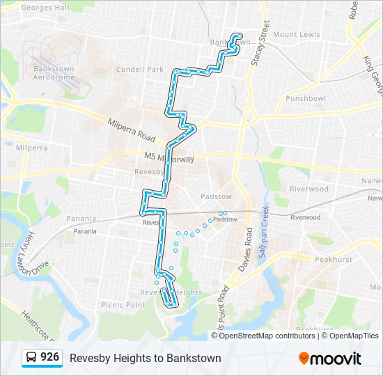 Mapa de 926 de autobús