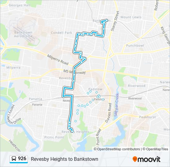 926 Route: Schedules, Stops & Maps - Revesby Heights - Sandakan Rd ...