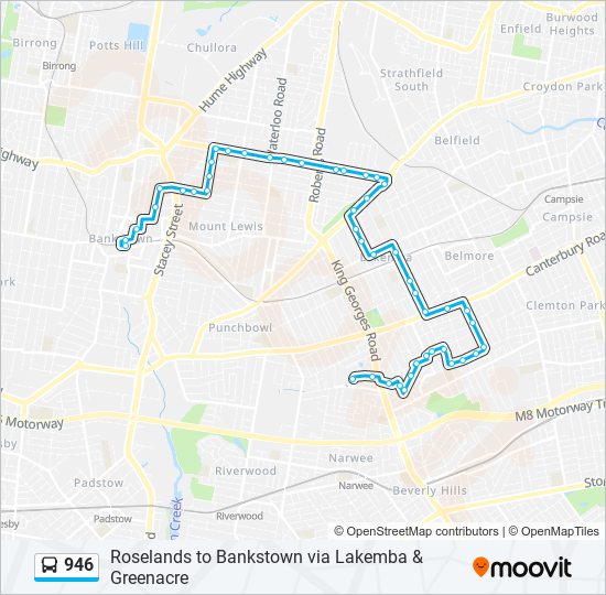 946 Route: Schedules, Stops & Maps - Bankstown Interchange (Updated)