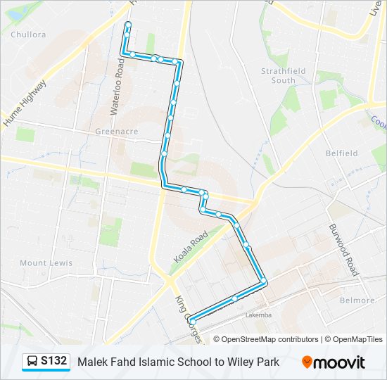 S132 bus Line Map