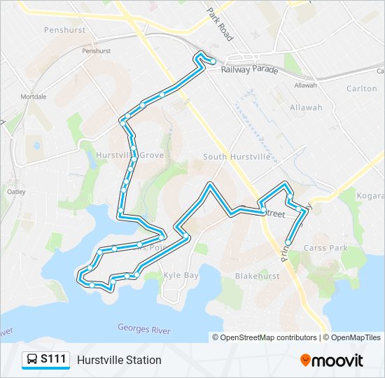 S111 bus Line Map