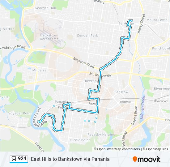 924 bus Line Map