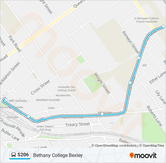 S206 bus Line Map