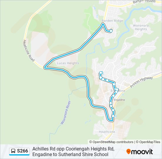 Mapa de S266 de autobús