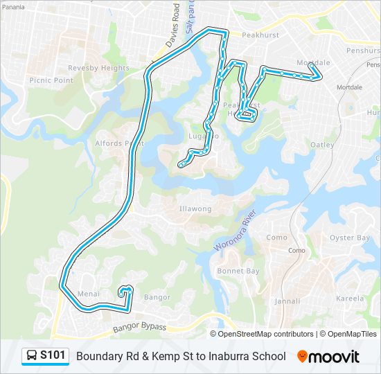 S101 bus Line Map