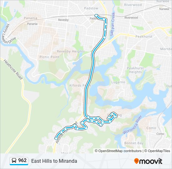 962 bus Line Map