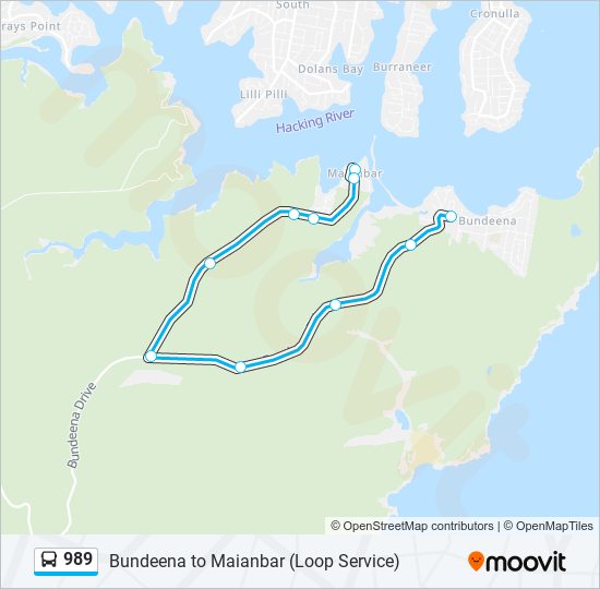 989 Route: Schedules, Stops & Maps - Bundeena Depot (Updated)