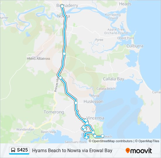 S425 bus Line Map