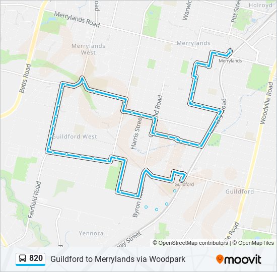 820 Route: Schedules, Stops & Maps - Guildford Stn (Updated)