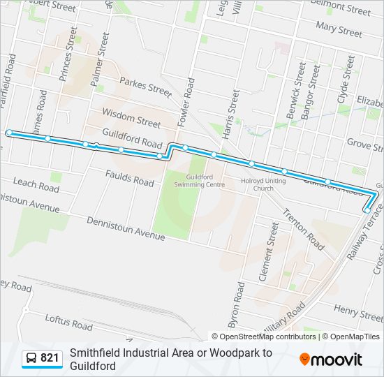 821 Route: Schedules, Stops & Maps - Guildford Stn (Updated)